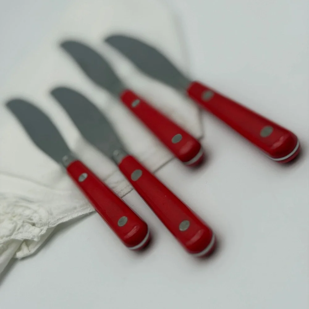 Washington Forge Mardi Gras Red Knives Set of 4 Stainless Steel Korea Rivets